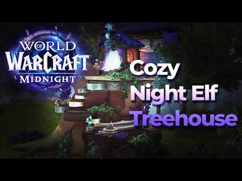Cozy Night Elf Treehouse | World of Warcraft Housing Tour
