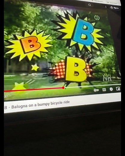 Sesame Street Alphaboy B Balogna On A Bumpy Bicycle Ride