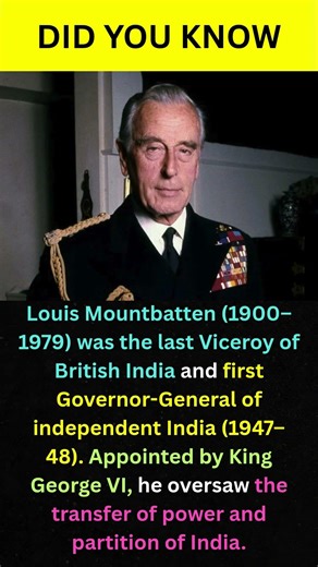 Lord Mountbatten & Partition of India 1947 #Mountbatten #facts #IndianHistory #shorts #ytshorts