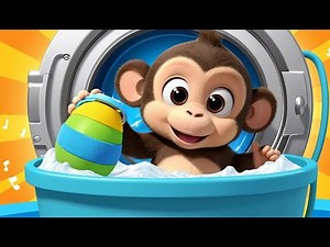 Monkey in the Washing Machine Spin | Fun Nursery Rhyme & Kids Learning Cartoon