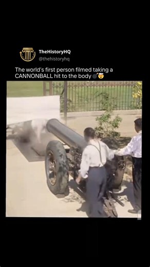 Historical Facts | Entertainment on Instagram: "Meet Frank "Cannonball" Richards, a 1930s carnival performer who turned his extraordinary physical resilience into a world-famous act. While he started by letting people punch him in the stomach, he eventually escalated to taking hits from 10-pound sledgehammers and, most famously, a spring-loaded cannon. The footage often seen today shows Richards being struck by a 104-pound (47 kg) cannonball fired from a close-range, spring-loaded cannon. To sur