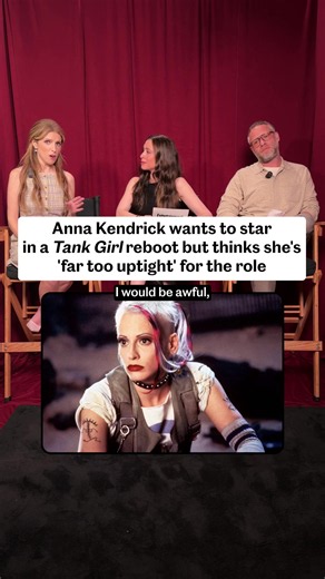We'd kinda love to see this 👀 'Babies' star Anna Kendrick manifested a 'Tank Girl' reboot at EW's TIFF studio. #TIFF #AnnaKendrick #TankGirl