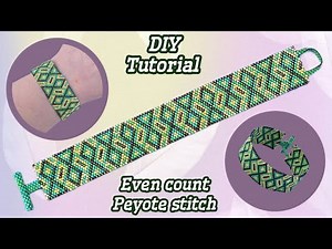 Geometric bracelet/How to make even count peyote/Beautiful beaded bracelet/DIY Tutorial