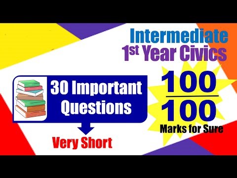 Inter Civics 1st Year Important Questions ఇవ్వి చదివితే 60 marks పక్క
