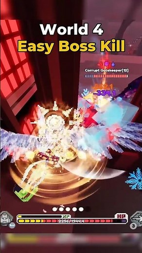 Easiest Way To Beat World 4 Bosses (Aura Trick) #roblox #pixelblade