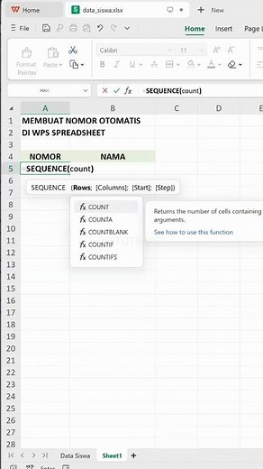 How to Create Automatic Numbers in WPS Spreadsheet when Inputting Data #wpsspreadsheet #wpstutori...