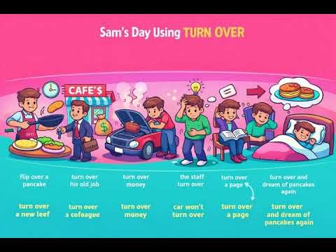 What does "turn over" mean?#advancedphrasalverbs#meaningsofturnover#funnyvideo#funnysituations