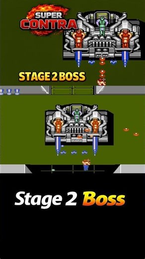 Super Contra Stage 2 Boss Fight 🔥 | NES Retro Game #shorts