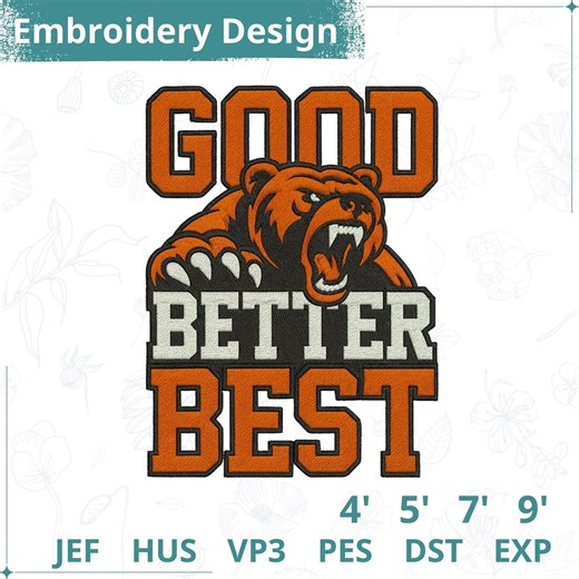 Bears Football Embroidery Design: Chicago Team Logo (4 Sizes, Digital File), Orange Football Sport Fan, Bears Embroidery Machine File Design - Etsy