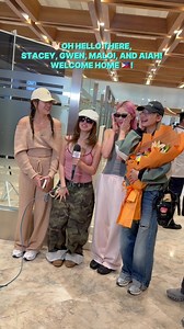 🤗 The first batch of BINIbinis together with #DirekLauren have safely landed in MNL! ✈️ Warmly welcomed not just by Blooms, but by their loved ones too 💕 Send your virtual hugs and greetings to Stacey, Gwen, Maloi, Aiah, and Direk Lauren in the comments! #BINI #TatakStarMagic