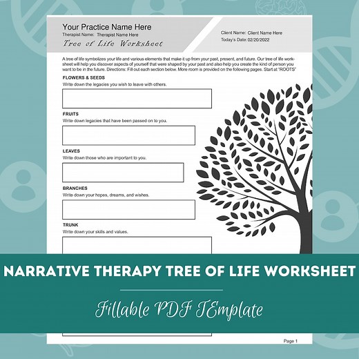Narrative Therapy Tree of Life Worksheet | Editable / Fillable PDF Template | for Counselors, Psychologists, Therapists - Etsy