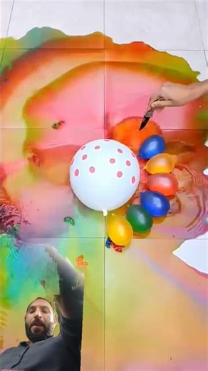 Wait For Big White Balloon Pop -A1- #asmr #balloon #poppballons #funny #shorts