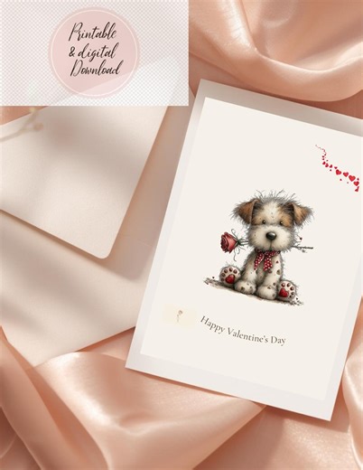 Valentines Day Printable Cards, Digital Valentine Cards for Kids and Adults, 6 Designs - Etsy