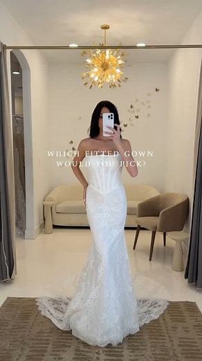 1,2,3,4,5,6,7, or 9 ☁️ which fitted wedding dress would you pick? | One Bridal