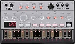 Korg Volca Bass Analog Synthesizer w/Three Oscillators and 16-step Sequencer