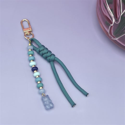 Paracord Keychain Bag Charm | Handmade Purse Accessory - Etsy