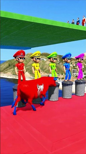 GTA 5 : Spider_Man Cow Water Ragdolls Compilation #shorts #gta5