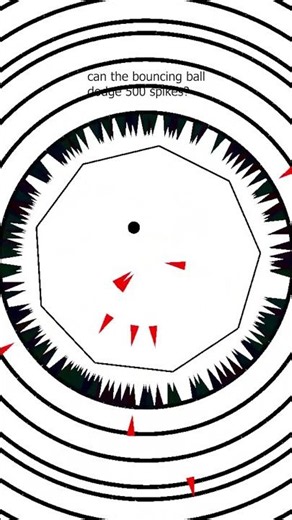 bouncing ball vs 500 spikes #satisfying #bouncingball #simulation #creativecoding