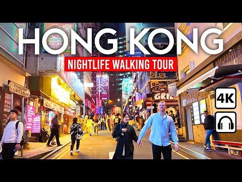 HONG KONG at Night 🇭🇰 4K Nightlife Walking Tour