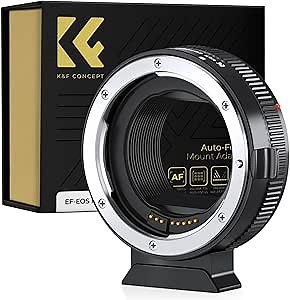K&F Concept EF to EOS R Adapter, Auto Focus Lens Mount Adapter for EF EF-S Lens Compatible with Canon EOS R Mount Cameras