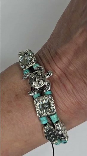 Easy Bracelet Tutorial using 2 hole slider beads and fold over magnetic clasp.