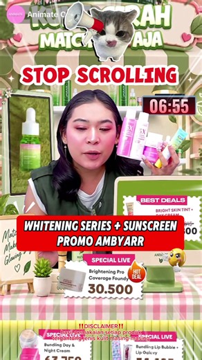 Join live Animate sekarang dapatkan harga ambyar whitening series sunscreen🤑🤩 #Animate #cantikgakharusmahal #animatewhiteningseries #animatesunscreen #fyp