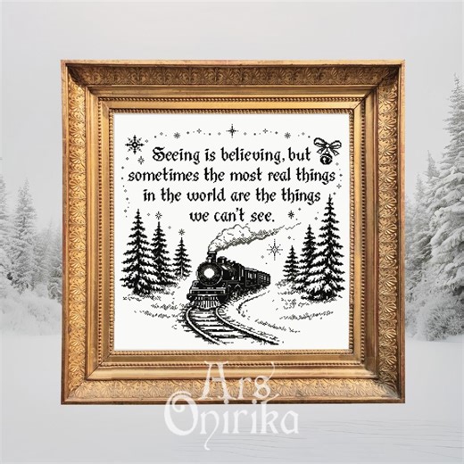 The Winter Express Cross Stitch Pattern - Polar Train Movie Quote (PDF) - Etsy