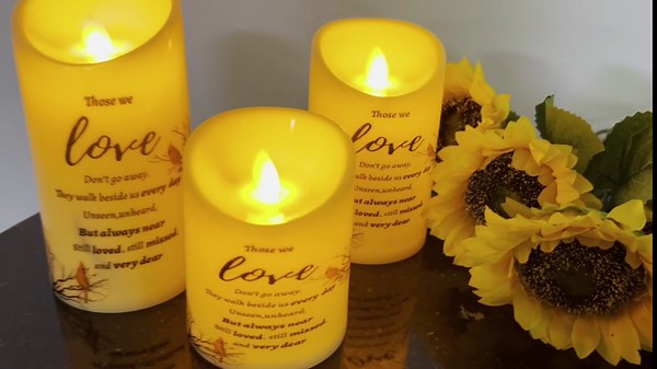 3 PCS Memorial Cardinal Gifts Flameless LED Candle Battery Operated Bereavement Gifts for Loss of Loved One Sympathy Prayers Decorations