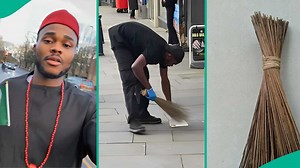 "Be proud": Man gives reason for taking his Nigerian broom to UK, generates buzz