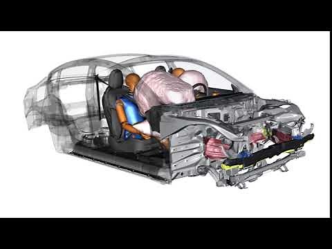 Tesla Model 3 frontal impact test - airbags