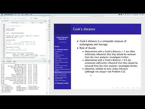 Applied Regression Modeling 5.1c: Multiple linear regression Cook's distance