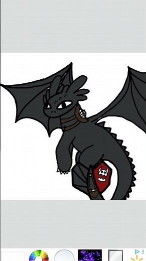 Speed drawing toothless from "How To Train Your Dragon"