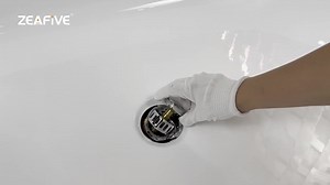 Zeafive Zey 47 in. x 27.5 in. Acrylic Freestanding Soaking Bathtub Flatbottom Stand Alone Small Tub with Pop-Up Drain in White Z32E5S-47W