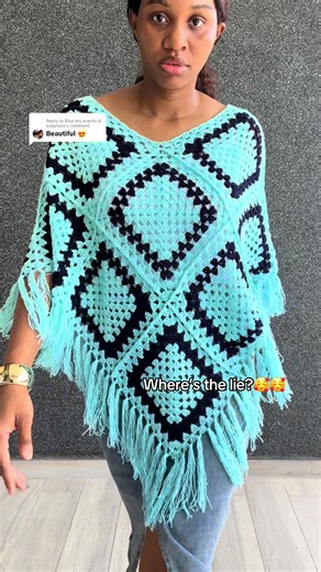 Replying to @Blue enj events & surprises thank you so much. Y’all I’ll love to make this in another color combo….please order via whatsap 0905,719,6741 . . #poncho #modestfashioninspo #smallbusinesstiktok