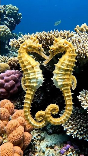 The Most Romantic Dance in the Ocean || Seahorses Explained #nature #viralshorts #animalshorts