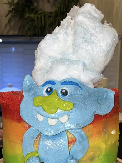 Replying to @metanoia #trolls #guydiamond #cake #glitter #cottoncandy | cotton candy cakes