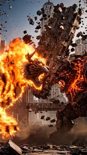 Iron Bull vs Flame Tiger. #animalfight #beastmode #bloodshed #monsterfight