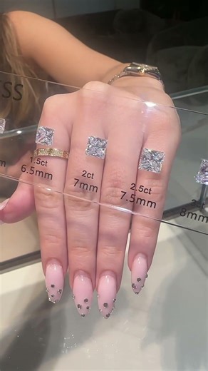 Carat Size Guide - Princess Cut