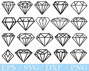 Outlined Diamond Shape Svg, Diamond Shape Silhouette, Dxf, Png - Etsy Australia