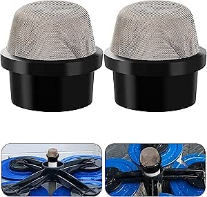 DECOHS 2 Pcs 190106Z Air Bleeder Screen Cap- Stainless Steel Screen Filter Cap Replacement Parts- Air Valve Strainer Cap for Most Pools Filters