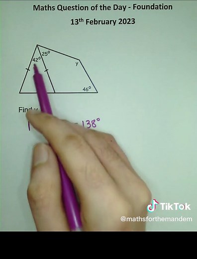 Foundation Maths: Missing Angle Question Explained