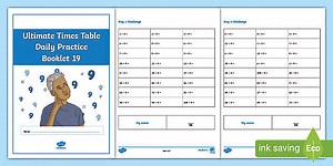 Ultimate Times Table Daily Practice Booklet 19