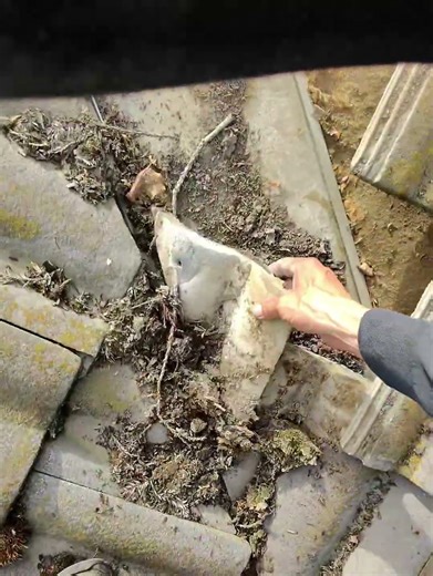 POV - How to Clean Tile Roof Valley Free of Debris for Rain Storm - Preventive Repair - #tileroofing