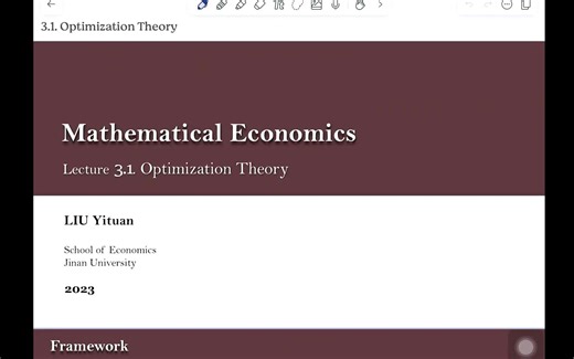 Lecture 3.1. Optimization Theory