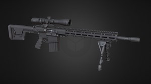 AR-10 Custom 01 - 3D model by 3DGunsmith