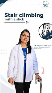 Stair climbing with stick|How to climb stairs with stick in hip/knee pain?#youtubeshorts #shorts