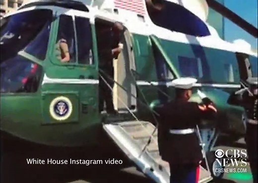 President Obama is drawing some criticism after saluting the Marines outside his helicopter with his coffee cup in hand.