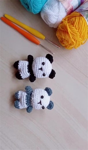 Crochet Mini Panda 🐼🐼 Keychain/Rooftop Garden and Crafts.