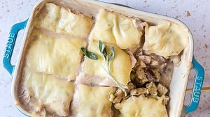 This Swiss chicken casserole is the ultimate potluck recipe