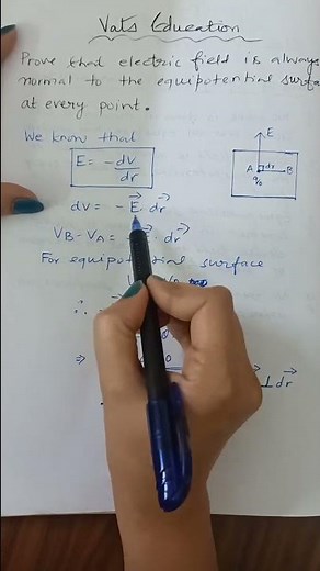Electric Field is always normal to the equipotential Surfaces #potential #12thclass #cbse #physics